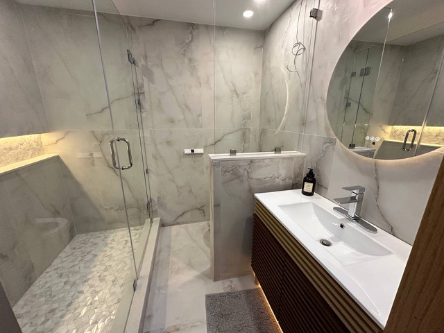 Second bathroom with glass shower