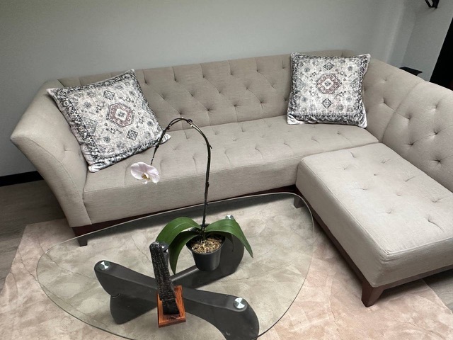 Second lounge with sectional sofa