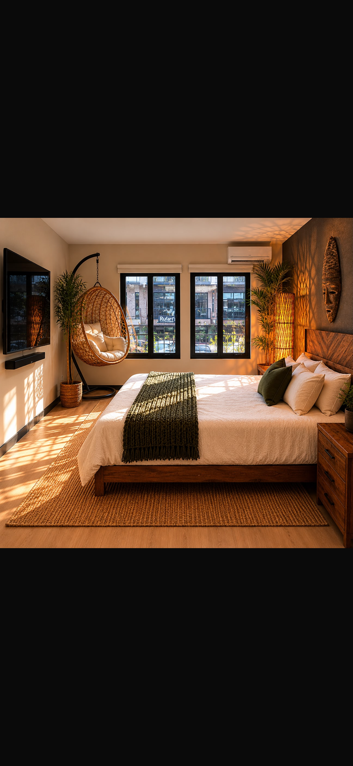 Bright bedroom with natural light